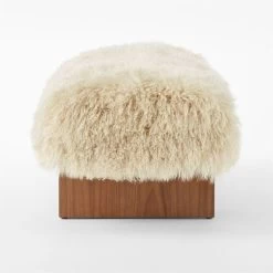Socca Taupe Sheepskin Upholstered Bench 67'' -Chic Living Shop SoccaSheepskinBenchSDSSS23