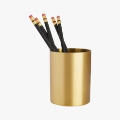 Solid Brass Studio Pencil Cup -Chic Living Shop SolidBrassStudioPencilCupAVF17