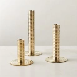 Spencer Brass Taper Candle Holder Set Of 3