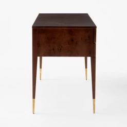 Spillo 2-Drawer Brown Burl Wood Desk -Chic Living Shop SpilloBrownBurlDeskSDSSF23