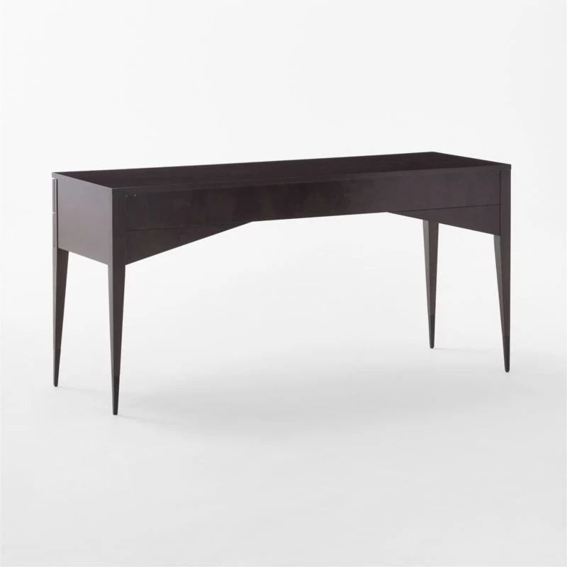 Spillo 2-Drawer Black Burl Wood Desk 10 Spillo 2-Drawer Black Burl Wood Desk - Image 8