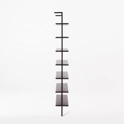 Stairway Wide Black Metal Wall Mount Bookshelf 96'' -Chic Living Shop Stairway96inWdShelvesBlkSDSSF21