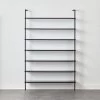 Stairway Wide Black Metal Wall Mount Bookshelf 96'' -Chic Living Shop Stairway96inWdShelvesBlkSHF21