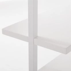 Stairway Wide White Metal Wall Mount Bookshelf 96'' -Chic Living Shop Stairway96inWdShelvesWhtAVSSF21