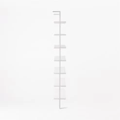 Stairway Wide White Metal Wall Mount Bookshelf 96'' -Chic Living Shop Stairway96inWdShelvesWhtSDSSF21