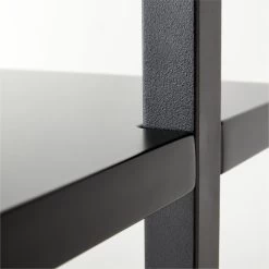 Stairway 2-Drawer Black Wall Mount Desk With Shelves 96'' 15 Stairway 2-Drawer Black Wall Mount Desk With Shelves 96'' -Chic Living Shop Stairway96inWideDeskBlkAVSSF21