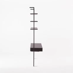 Stairway 2-Drawer Black Wall Mount Desk With Shelves 96'' 14 Stairway 2-Drawer Black Wall Mount Desk With Shelves 96'' -Chic Living Shop Stairway96inWideDeskBlkSDSSF21