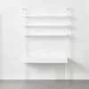 Stairway 2-Drawer White Wall Mount Desk With Shelves 96'' 2 Stairway 2-Drawer White Wall Mount Desk With Shelves 96'' -Chic Living Shop Stairway96inWideDeskWhtSHF21