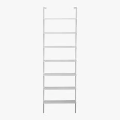 Stairway White Wall-Mounted Bookcase - 96" Height -Chic Living Shop StairwayBookcaseWhiteS12