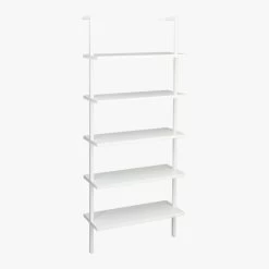 Stairway White Metal Wall Mount Bookshelf 72.5'' -Chic Living Shop StairwayBookcaseWhiteShortAV1F15