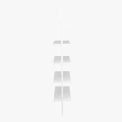 Stairway White Metal Wall Mount Bookshelf 72.5'' -Chic Living Shop StairwayBookcaseWhiteShortAV2F15