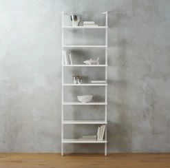 Stairway White Wall-Mounted Bookcase - 96" Height -Chic Living Shop StairwayBookshelfSHS16 1x1