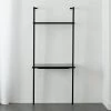 Stairway Black Wall Mount Desk With Shelf 72.5'' -Chic Living Shop StairwayDeskBlackShortROS18