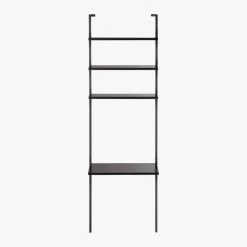Stairway Black Wall Mount Desk With Shelves 96'' -Chic Living Shop StairwayDeskBlackTallS18