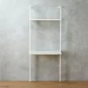 Stairway White Wall Mount Desk With Shelf 72.5''
