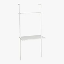 Stairway White Wall Mount Desk With Shelf 72.5'' 10 Stairway White Wall Mount Desk With Shelf 72.5'' -Chic Living Shop StairwayDeskWhiteShrt3QF15