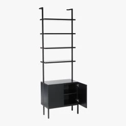 Stairway Black Cabinet - 96" Height 13 Stairway Black Cabinet - 96" Height -Chic Living Shop StairwayTallBlkCabinet3QAVS19