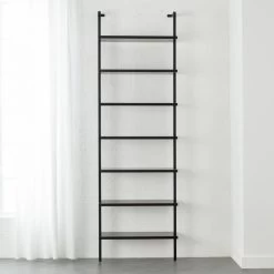 Stairway Black Metal Wall Mount Bookshelf 96''