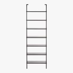 Stairway Black Metal Wall Mount Bookshelf 96'' -Chic Living Shop StairwayTallBookshelfBlkS18