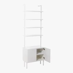 Stairway White Cabinet - 96" Height -Chic Living Shop StairwayTallWhtCabinet3QAVS19