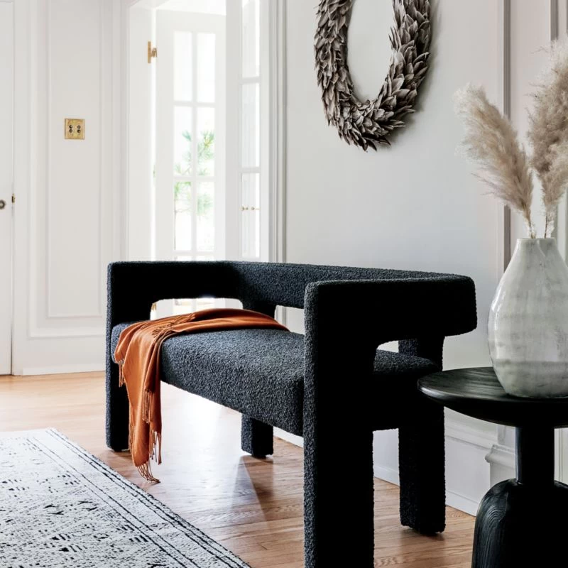 Stature Black Boucle Bench 5 Stature Black Boucle Bench - Image 3