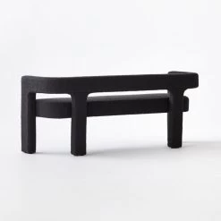 Stature Black Boucle Bench 16 Stature Black Boucle Bench -Chic Living Shop StatureBlackBench3QBF20