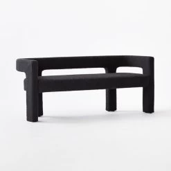 Stature Black Boucle Bench 14 Stature Black Boucle Bench -Chic Living Shop StatureBlackBench3QF20