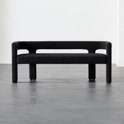 Stature Black Boucle Bench