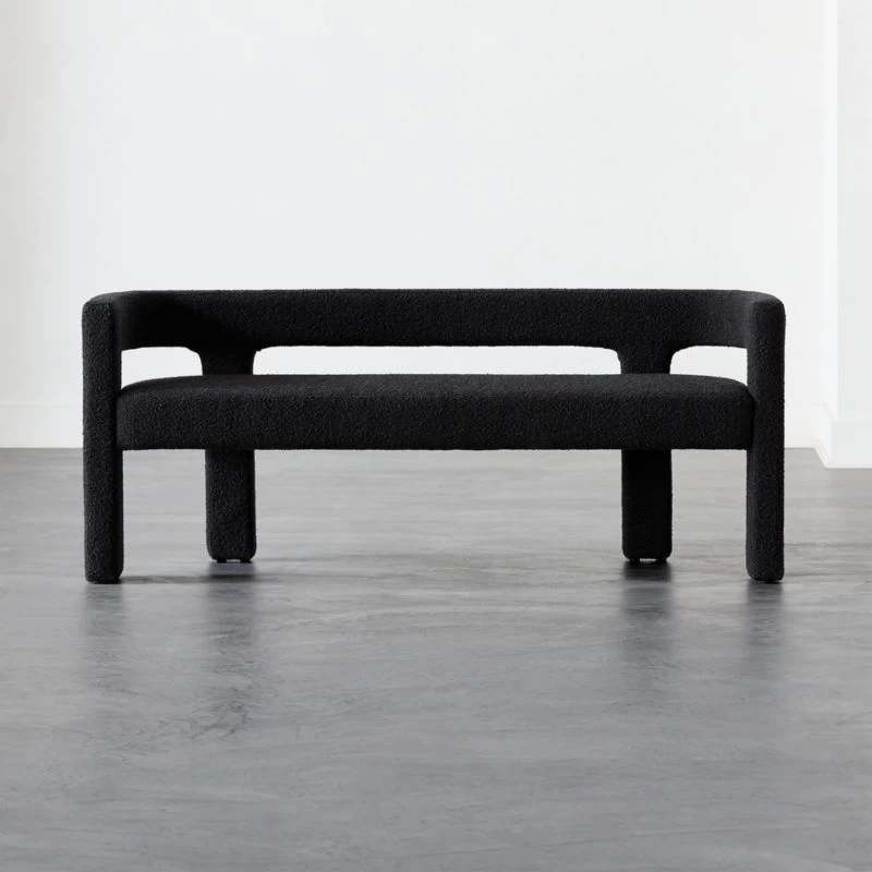 Stature Black Boucle Bench 3 Stature Black Boucle Bench
