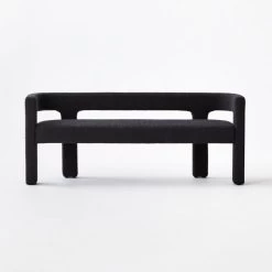 Stature Black Boucle Bench 13 Stature Black Boucle Bench -Chic Living Shop StatureBlackBenchSOF20