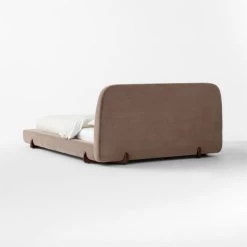 Stivale Light Brown Velvet Queen Bed -Chic Living Shop StivaleMushroomQBed3QBSSS23