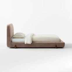 Stivale Light Brown Velvet Queen Bed -Chic Living Shop StivaleMushroomQBedSDSSS23