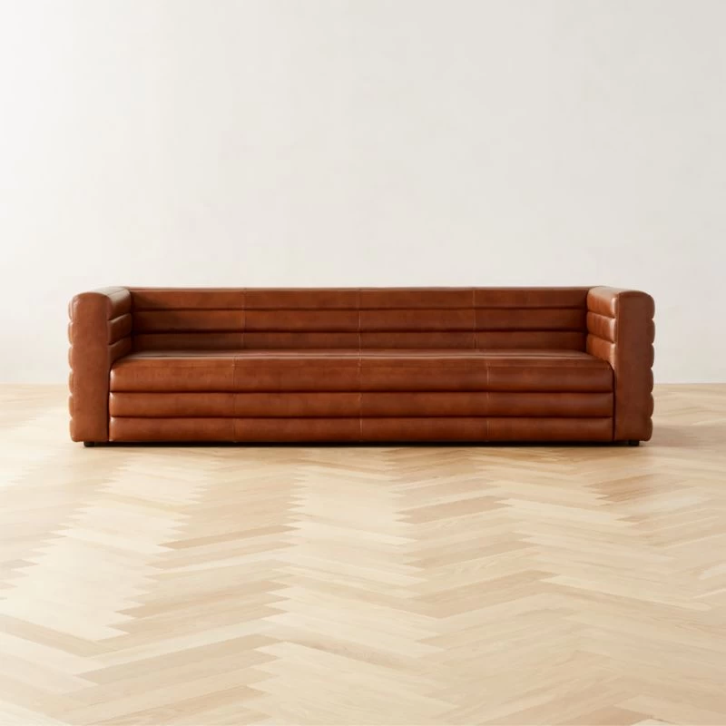 Strato 103" Extra-Large Brown Leather Sofa 3 Strato 103" Extra-Large Brown Leather Sofa