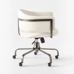 Stretta Ivory Velvet Office Chair -Chic Living Shop StrettaIvoryMtlOffcChairSDSSS22