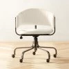 Stretta Ivory Velvet Office Chair -Chic Living Shop StrettaIvoryMtlOffcChairSHS22
