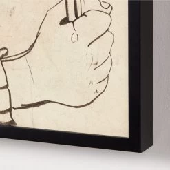 'Study Of Hands' Framed Reproduction By Carel Adolph Lion Cachet 18''x22'' -Chic Living Shop StudiesOfHands18x22inAV2SHF22