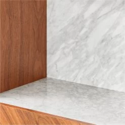 Suspend White Marble And Wood Bar Cabinet -Chic Living Shop SuspendIITallBarCabinetAVSSS21