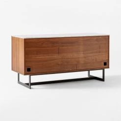 Suspend Marble And Brown Walnut Wood Media Console -Chic Living Shop SuspendMediaConsole3QBSSS22