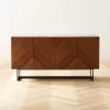Suspend Marble And Brown Walnut Wood Media Console -Chic Living Shop SuspendMediaConsoleSHS22