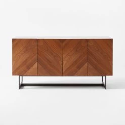 Suspend Marble And Brown Walnut Wood Media Console -Chic Living Shop SuspendMediaConsoleSOSSS22