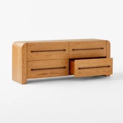 Sutton 4-Drawer White Oak Wood Dresser -Chic Living Shop SuttonOakLowDresser3QAVSSF23