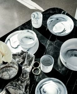 Swirl Black And White Pasta Bowl -Chic Living Shop SwirlDinnerwareTieDyeMR20