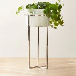 Syd Small Glass Planter With Stand 8 Syd Small Glass Planter With Stand -Chic Living Shop SydSmGlassPlanterWStandROF22