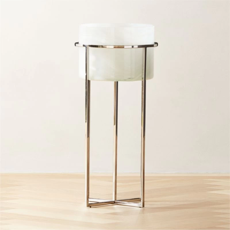 Syd Small Glass Planter With Stand 3 Syd Small Glass Planter With Stand