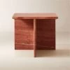 T Red Travertine Side Table Short -Chic Living Shop TMarbleRedSdTableShortSHF23