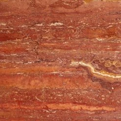 T Red Travertine Side Table Short -Chic Living Shop TMarbleRedSdTableTallAV3SSF23