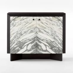 Taos Arabescato Marble Bar Cabinet -Chic Living Shop TaosMarbleCredenzaSOSSS23