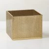 Tegan Perforated Brass Metal Storage Basket Small 2 Tegan Perforated Brass Metal Storage Basket Small -Chic Living Shop TeganBrassPrfrtdBasketSHS23