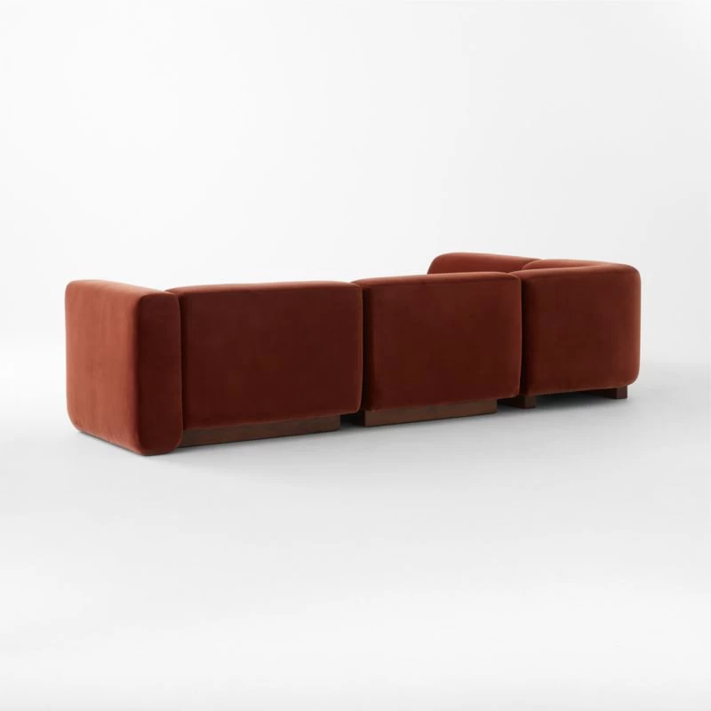 Terrain 5-Piece L-Shaped Bronze Brown Velvet Sectional Sofa With Right Arm 7 Terrain 5-Piece L-Shaped Bronze Brown Velvet Sectional Sofa With Right Arm - Image 5