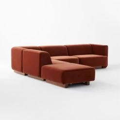 Terrain 5-Piece L-Shaped Bronze Brown Velvet Sectional Sofa With Right Arm 11 Terrain 5-Piece L-Shaped Bronze Brown Velvet Sectional Sofa With Right Arm -Chic Living Shop Terrain5PcVlvtRASect3QSSS23